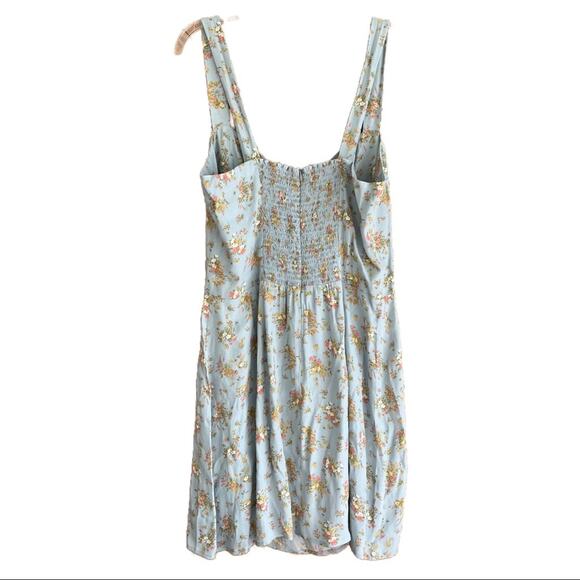 Reformation Humphrey Floral Print Mini Dress Grazia Blue - Picture 6 of 10